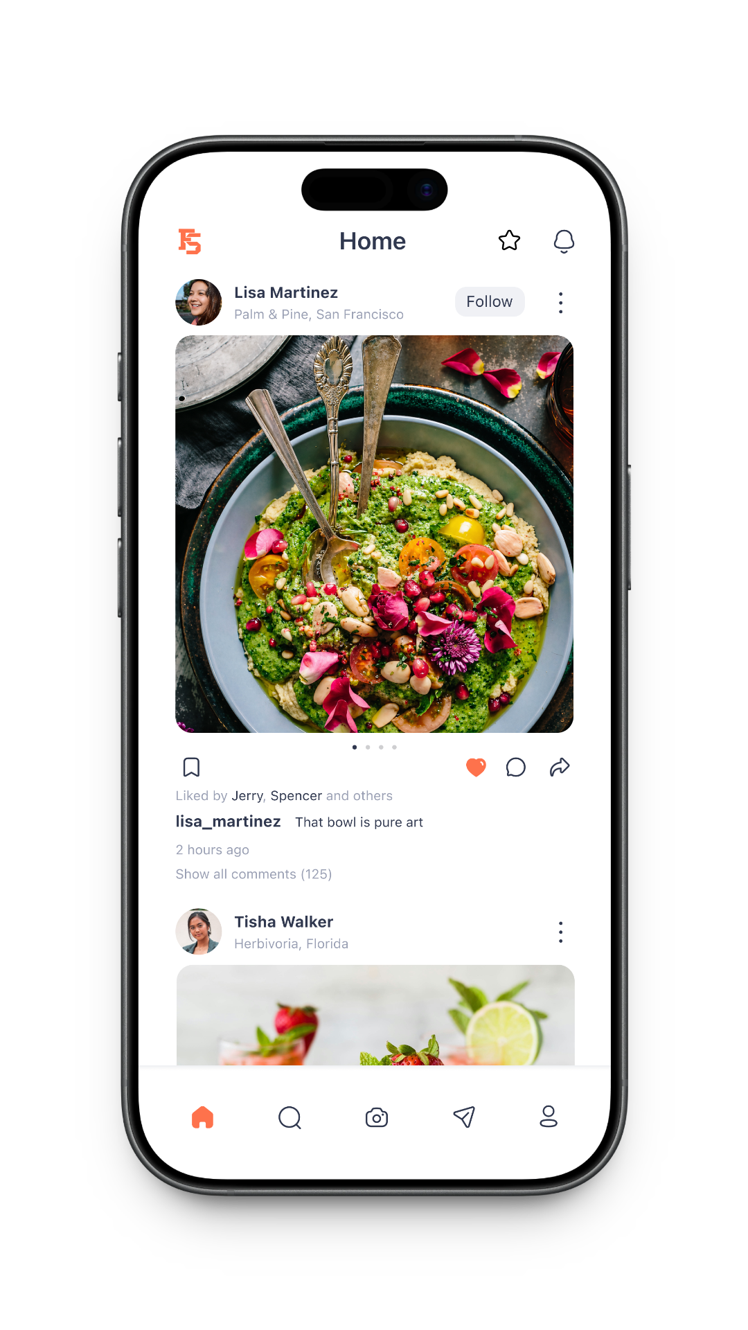 Food Smashers home feed screen.